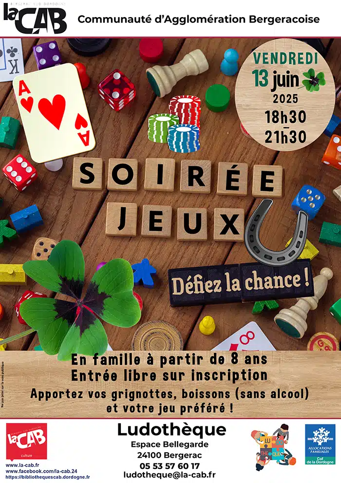 IMPRESSION soirée jeux vendredi 13 juin 2025 copie Soirée Jeux à la ludothèque