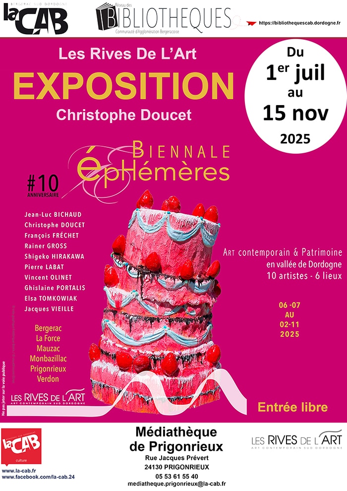 BIENNALE ÉPHÉMÈRES : Exposition de Christophe Doucet à la médiathèque de Prigonrieux