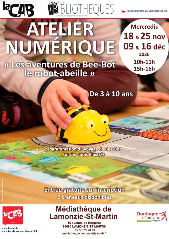Atelier numérique « Les aventures de Bee-Bot le robot-abeille ».