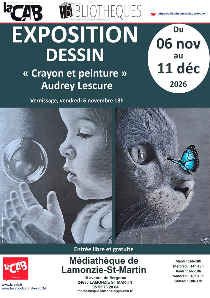 Exposition dessin : Crayon & peinture, Audrey Lescure.